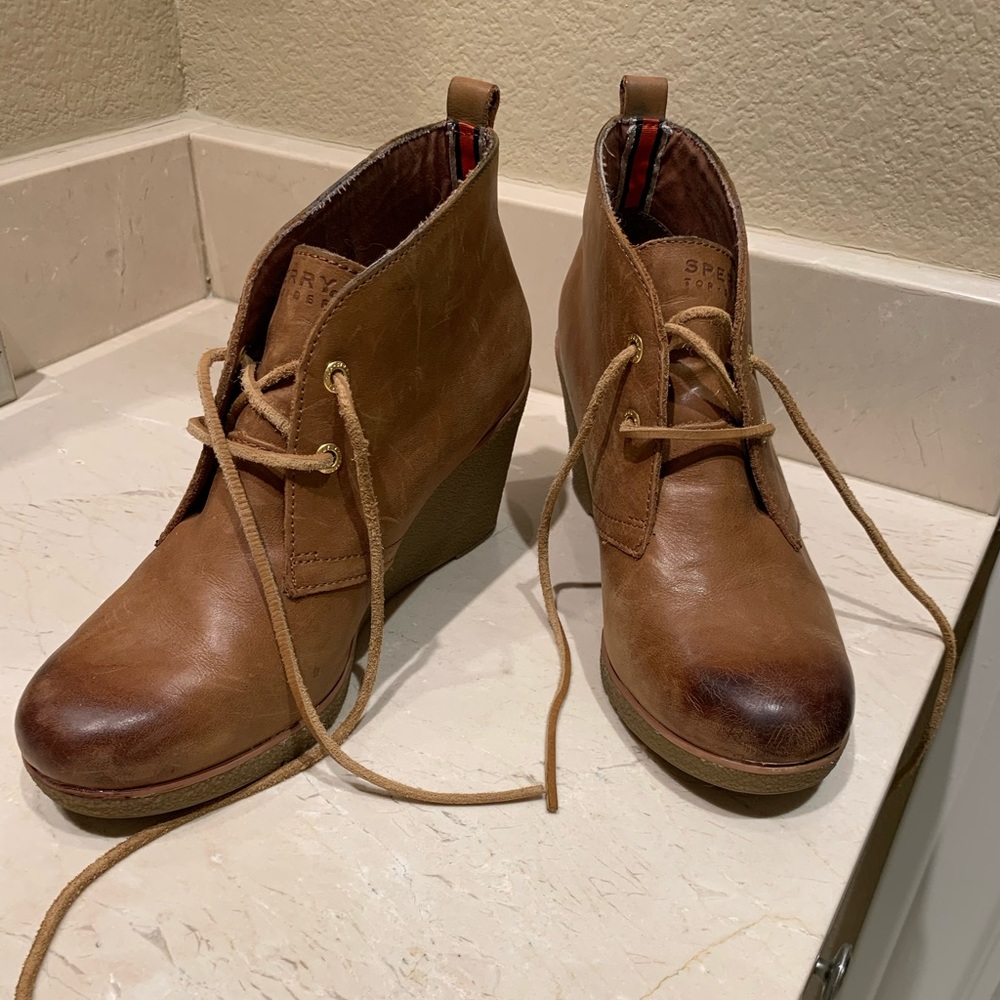 Sperry Tie Wedged Booties